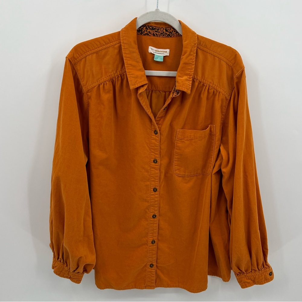 Pilcro and the Letterpress Sigourney orange corduroy shirt - Picture 2 of 9